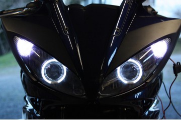 2004 - 2011 Yamaha FZ6 HID BiXenon Projector kit angel eyes halo - No Cut